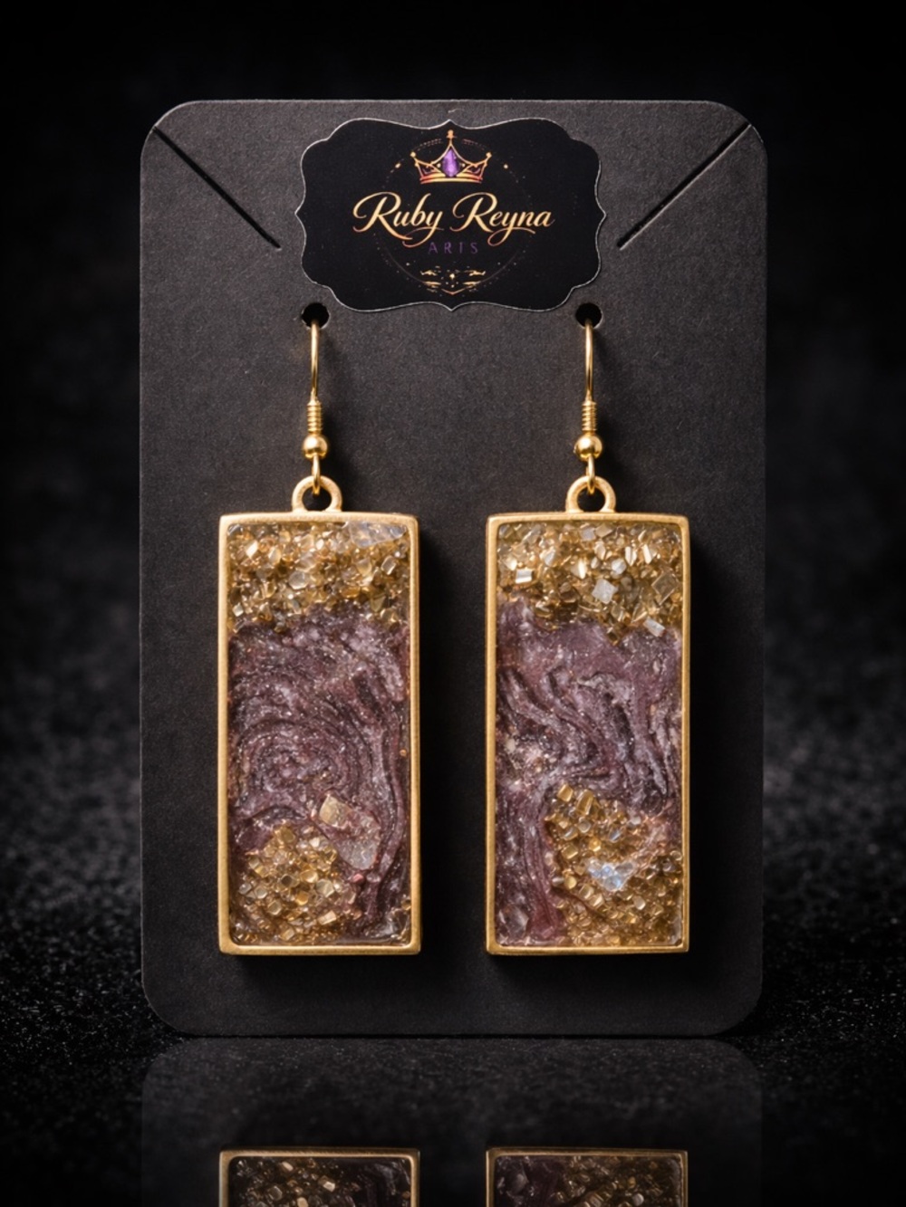 Goth Glam Celestial handmade earrings - Picture 2 of 2
